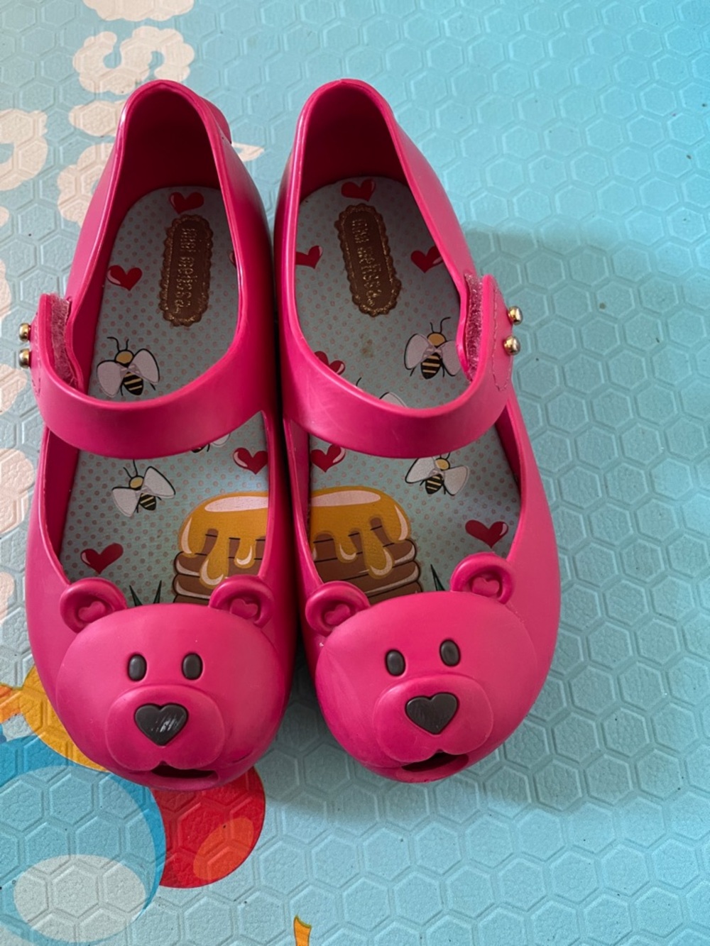 Mini Melissa Kids Pink Bear Mary Jane Shoes